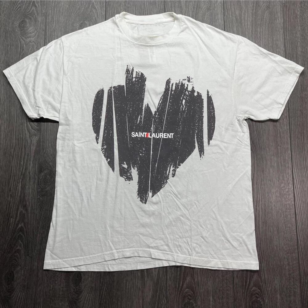 White Saint Laurent Cotton T Shirt